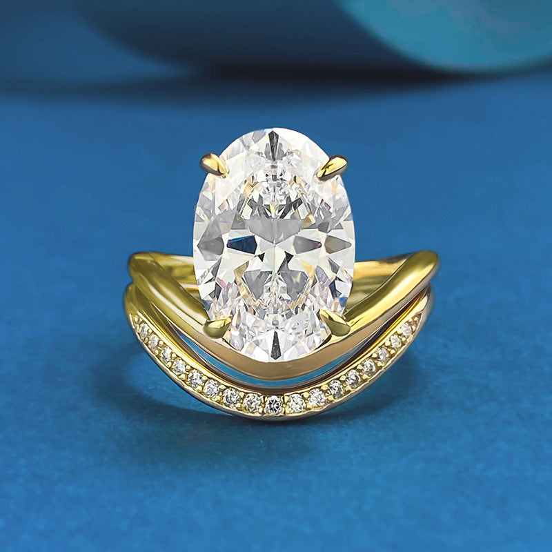 Elegant 3.0ct Oval cut 2pc Wedding Ring Set in Sterling Silver