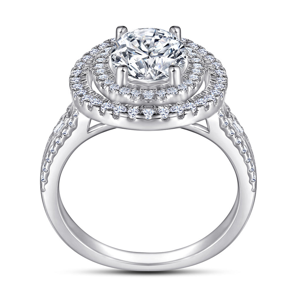 Elegant 2.0ct Oval cut Engagement Ring for Women in Sterling Silver