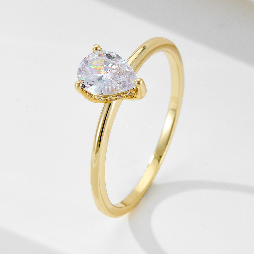 Romantic 3.0ct Pear cut Engagement Ring in Sterling Silver