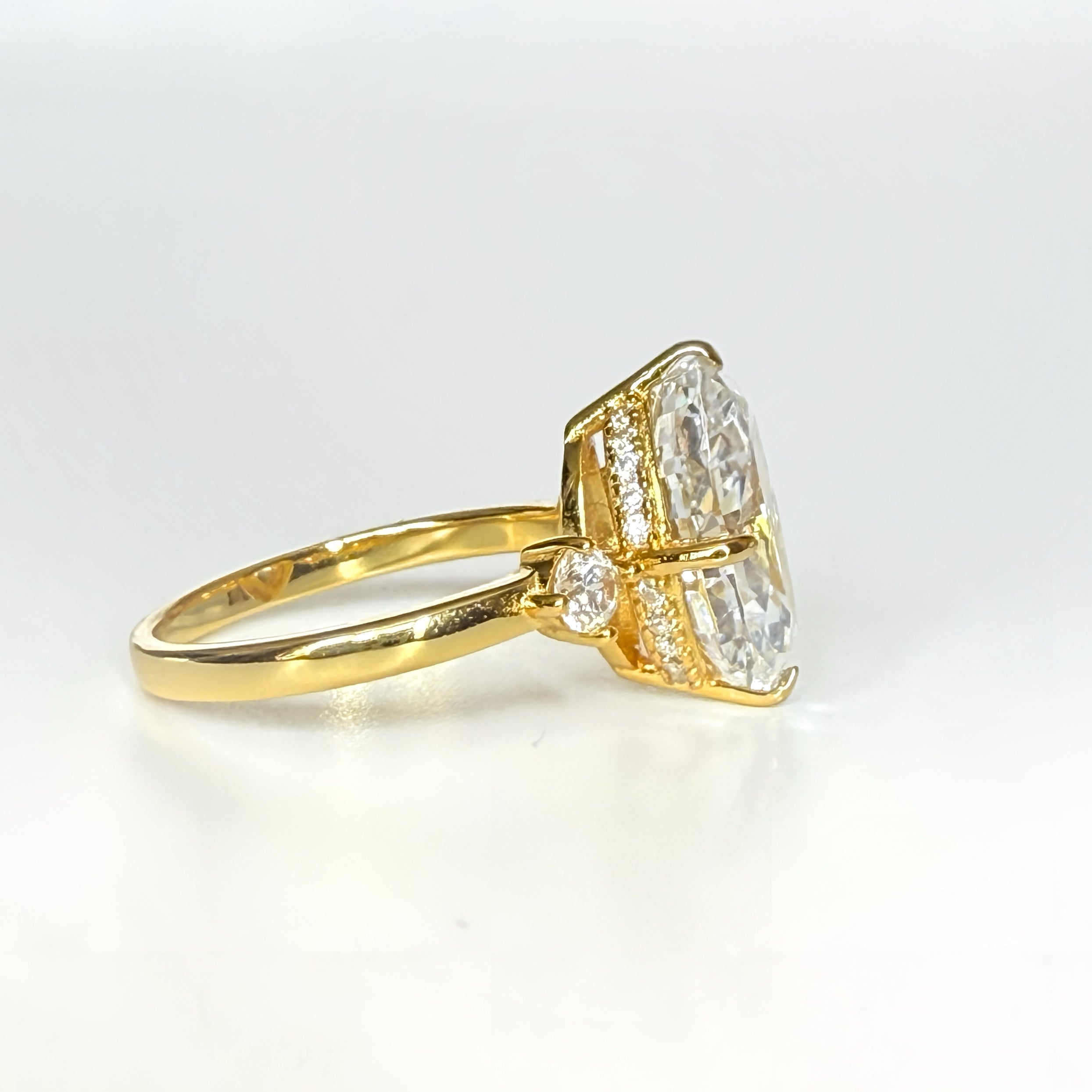 Eternal Glow 3.0 Carat Oval Cut Engagement Ring in Sterling Silver