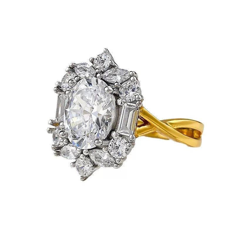 Enchanted Oval 2.0 Carat Oval Cut Engagement Ring in Sterling Silver