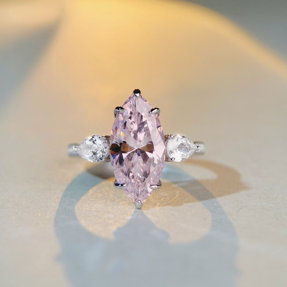 Regal 7.0 Carat Marquise Cut Engagement Ring for Women in Sterling Silver