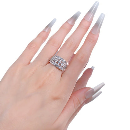 Regal Round Cut Simulated Diamond Wedding Ring in Sterling Silver