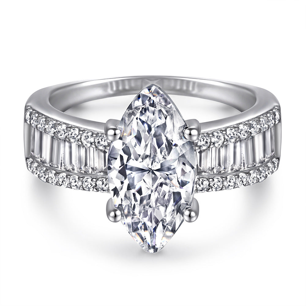 Regal 3.0 Carat Marquise cut 2pc Wedding Ring Set for Women in Sterling Silver