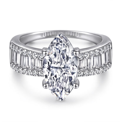 Regal 3.0 Carat Marquise cut 2pc Wedding Ring Set for Women in Sterling Silver