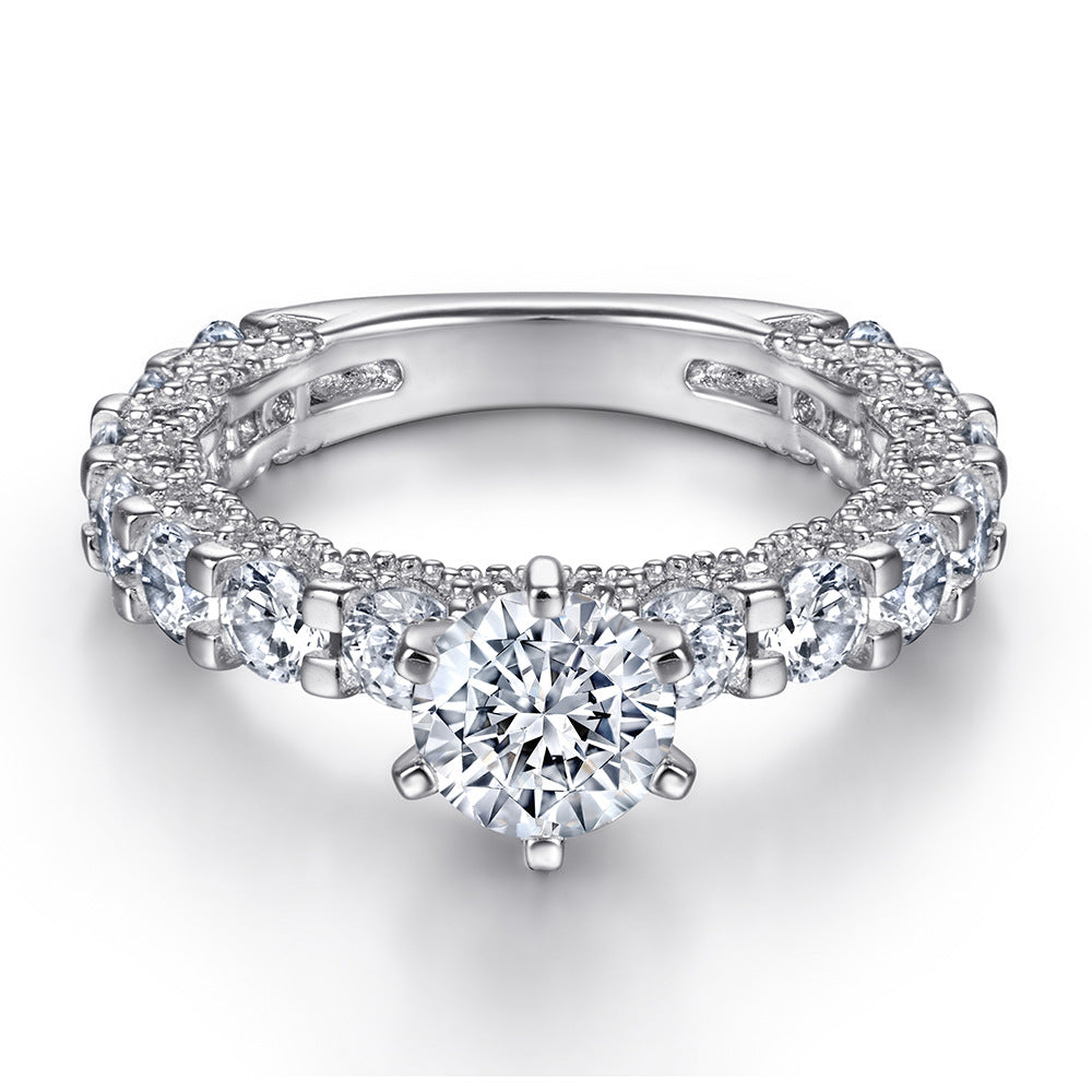 Timeless 1.0ct Round cut 2pc Wedding Ring Set for Women in Sterling Silver