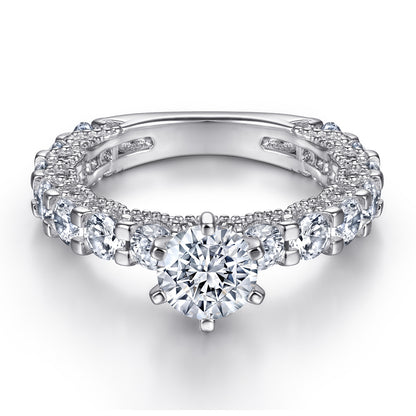 Timeless 1.0ct Round cut 2pc Wedding Ring Set for Women in Sterling Silver