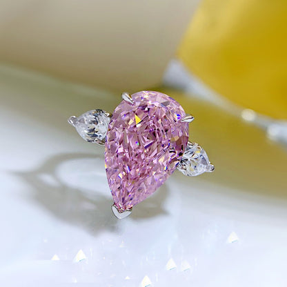 Regal 7.0ct Pear cut Engagement Ring for Women in Sterling Silver