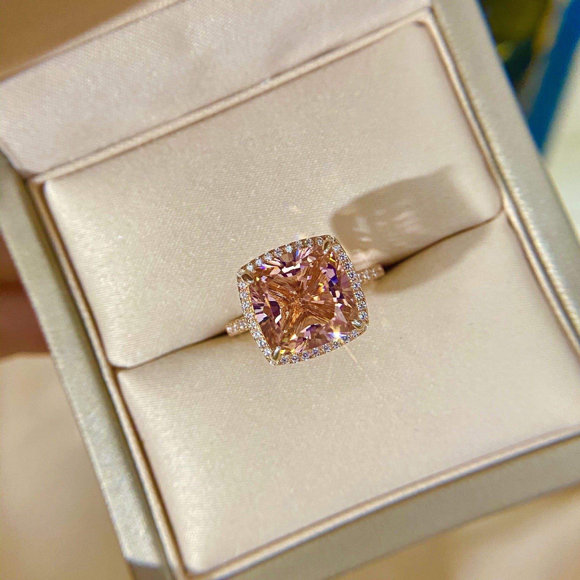 Regal 5.0ct Cushion cut Engagement Ring for Women in Sterling Silver