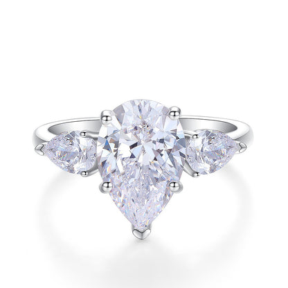 Regal 7.0 Carat Pear Cut Engagement Ring for Women in Sterling Silver
