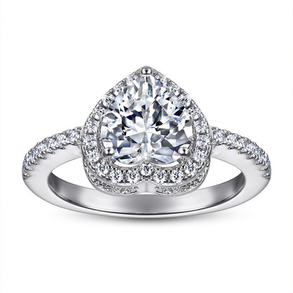 Romantic 1.5 Carat Heart cut 2pc Wedding Ring Set for Women in Sterling Silver