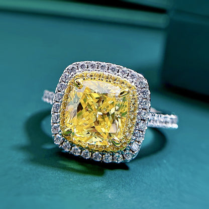 Regal 4.0ct Cushion cut Engagement Ring for Women in Sterling Silver