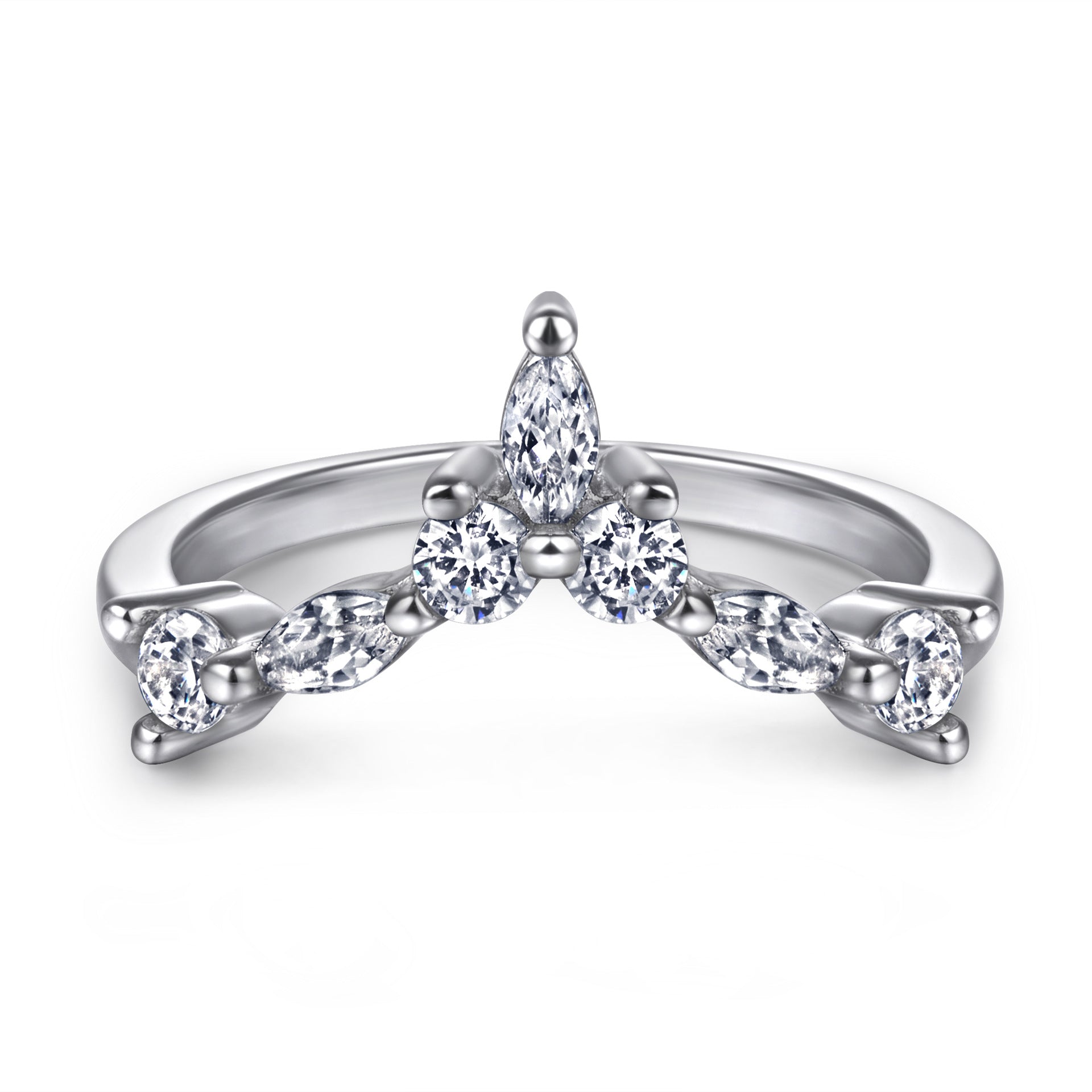 Romantic 1.5ct Pear cut 2pc Wedding Ring Set for Women in Sterling Silver