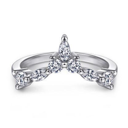 Romantic 1.5ct Pear cut 2pc Wedding Ring Set for Women in Sterling Silver