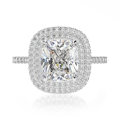 Regal 3.0 Carat Cushion cut 2pc Wedding Ring Set for Women in Sterling Silver
