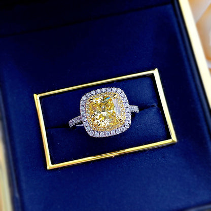 Regal 4.0ct Cushion cut Engagement Ring for Women in Sterling Silver