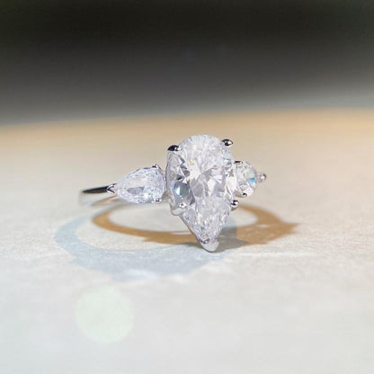Regal 7.0 Carat Pear Cut Engagement Ring for Women in Sterling Silver