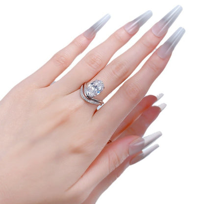 Elegant 3.0ct Oval cut 2pc Wedding Ring Set in Sterling Silver