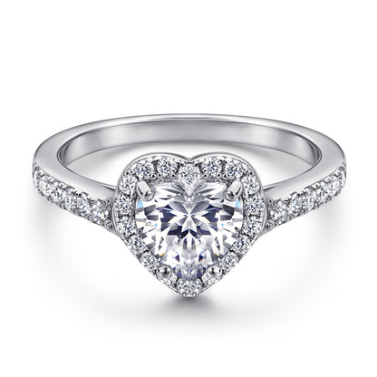 Romantic 1.5 Carat Heart cut 2pc Wedding Ring Set for Women in Sterling Silver