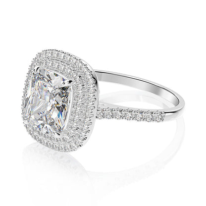 Regal 3.0 Carat Cushion cut 2pc Wedding Ring Set for Women in Sterling Silver