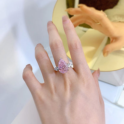 Regal 7.0ct Pear cut Engagement Ring for Women in Sterling Silver