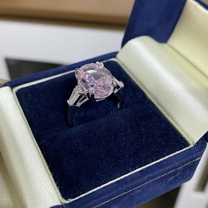 Regal 7.0 Carat Oval Cut Engagement Ring for Women in Sterling Silver