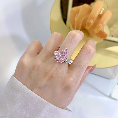 Regal 7.0ct Pear cut Engagement Ring for Women in Sterling Silver
