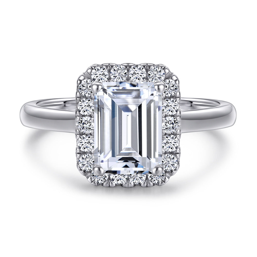 Sophisticated 2.0ct Emerald cut 2pc Wedding Ring Set for Women in Sterling Silver
