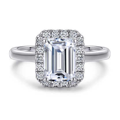 Sophisticated 2.0ct Emerald cut 2pc Wedding Ring Set for Women in Sterling Silver