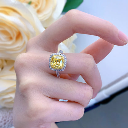 Regal 4.0ct Cushion cut Engagement Ring for Women in Sterling Silver
