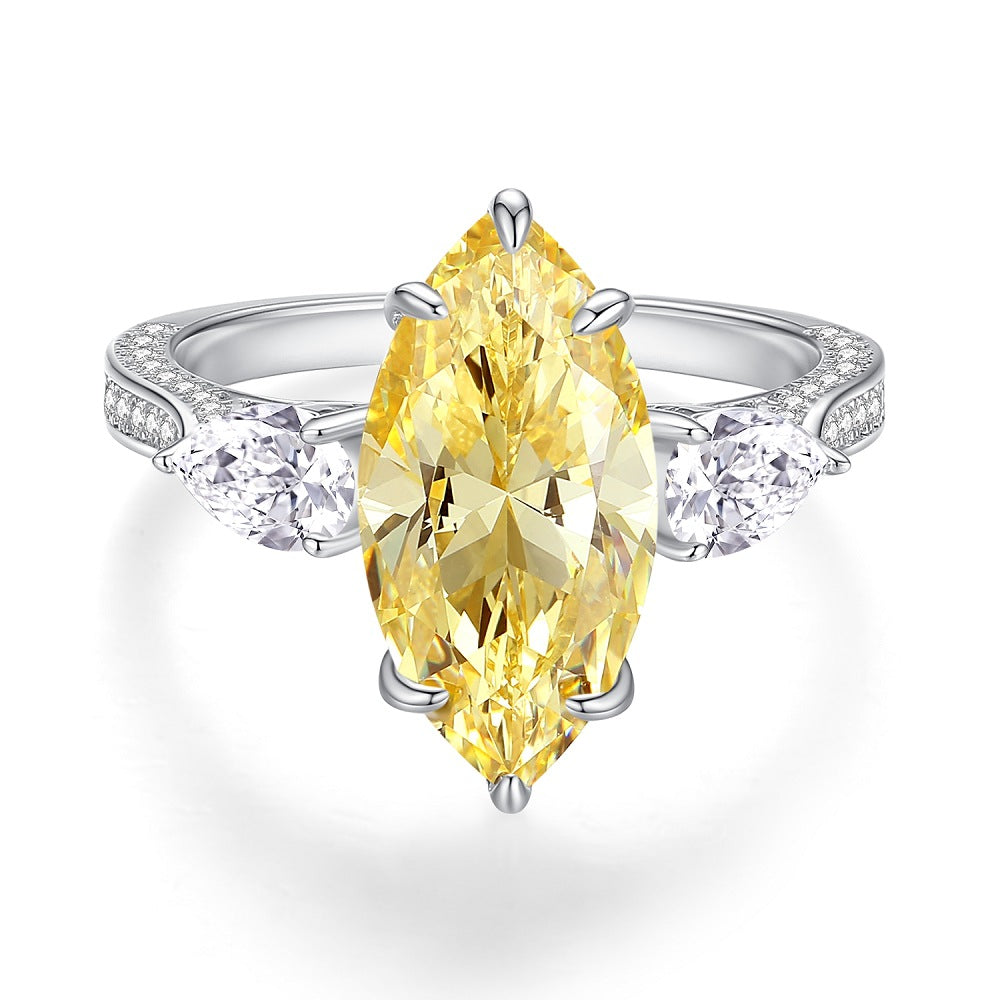 Regal 7.0 Carat Marquise Cut Engagement Ring for Women in Sterling Silver