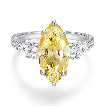 Regal 7.0 Carat Marquise Cut Engagement Ring for Women in Sterling Silver