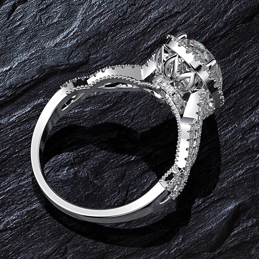 Regal 2.0 Carat Pear cut Engagement Ring for Women in Sterling Silver