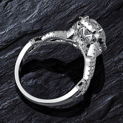 Regal 2.0 Carat Pear cut Engagement Ring for Women in Sterling Silver