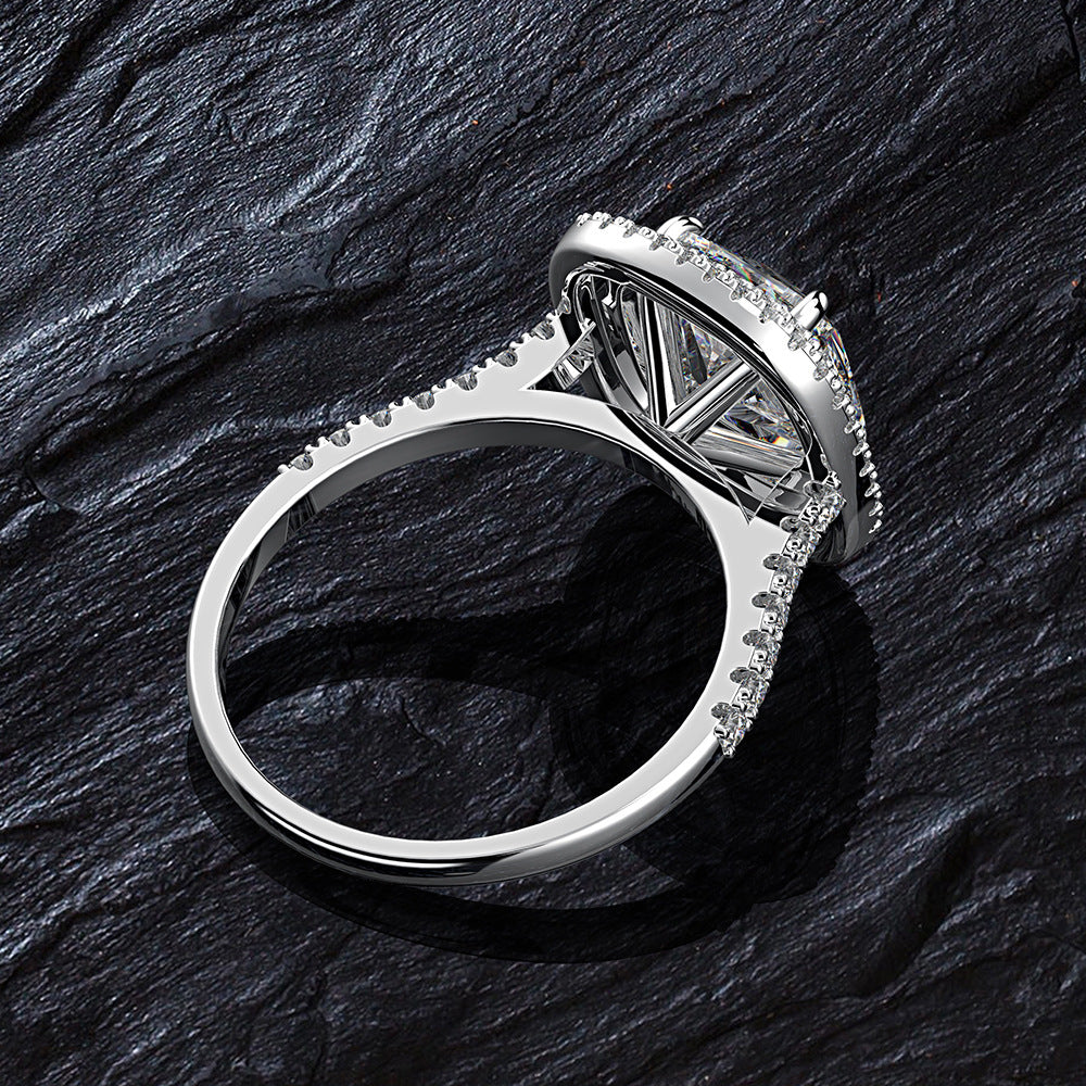 Regal 3.0 Carat Cushion cut 2pc Wedding Ring Set for Women in Sterling Silver