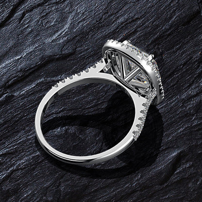 Regal 3.0 Carat Cushion cut 2pc Wedding Ring Set for Women in Sterling Silver
