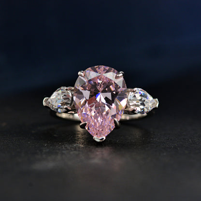 Regal 6.0ct Pear cut Engagement Ring for Women in Sterling Silver