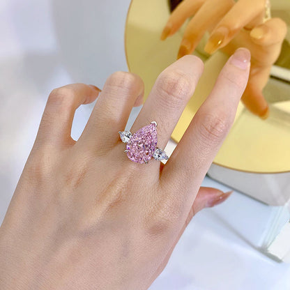Regal 7.0ct Pear cut Engagement Ring for Women in Sterling Silver