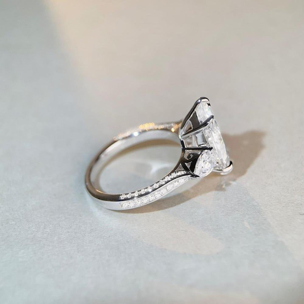 Regal 7.0 Carat Marquise Cut Engagement Ring for Women in Sterling Silver