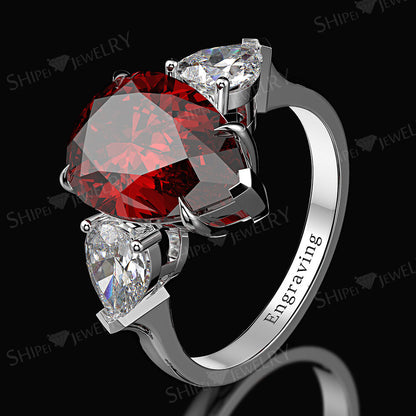 Regal 6.0ct Pear cut Engagement Ring for Women in Sterling Silver