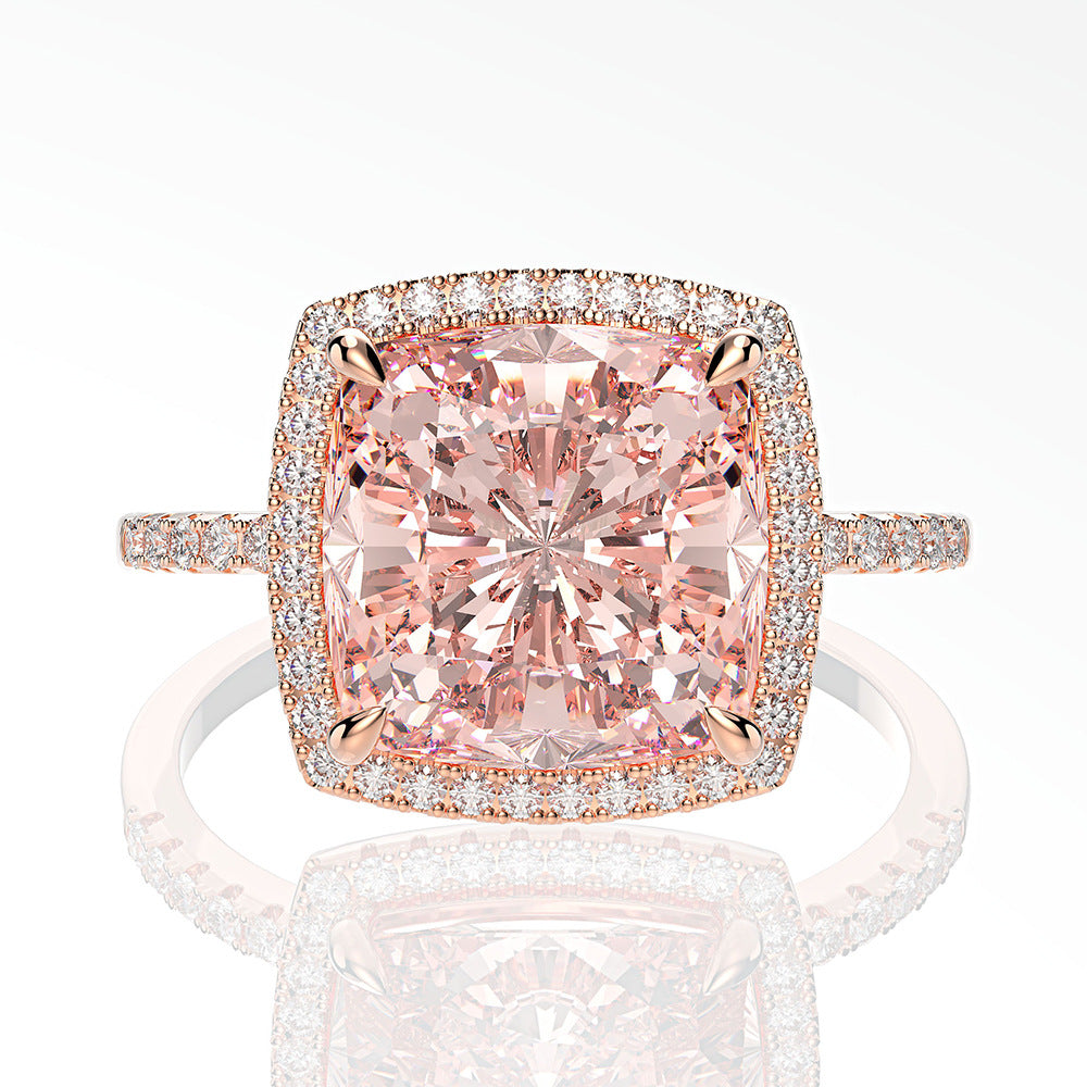 Regal 5.0ct Cushion cut Engagement Ring for Women in Sterling Silver