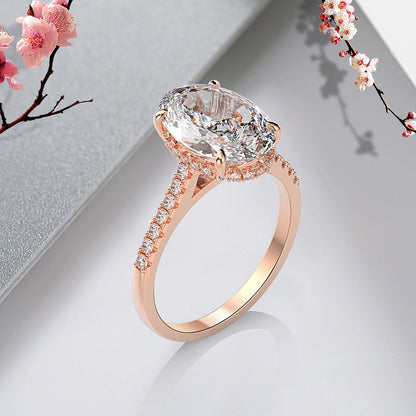 Regal 4.0ct Oval cut 2pc Wedding Ring Set for Women in Sterling Silver