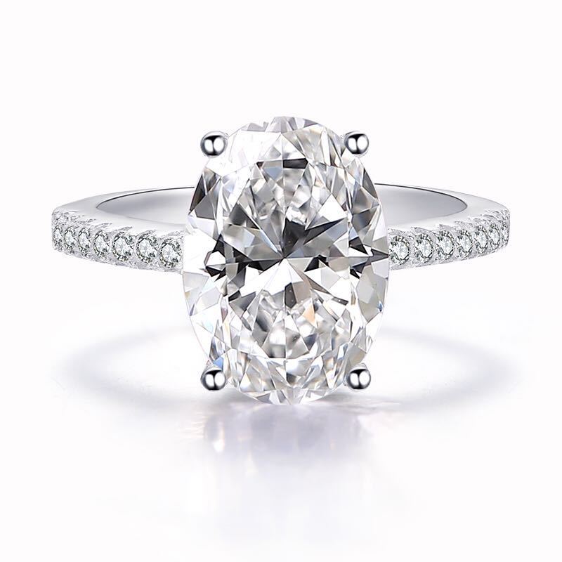 Regal 4.0ct Oval cut 2pc Wedding Ring Set for Women in Sterling Silver