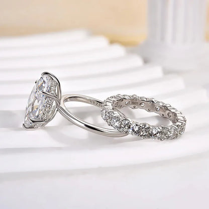 Pure Devotion 4.0ct Marquise Cut Wedding Set in Sterling Silver