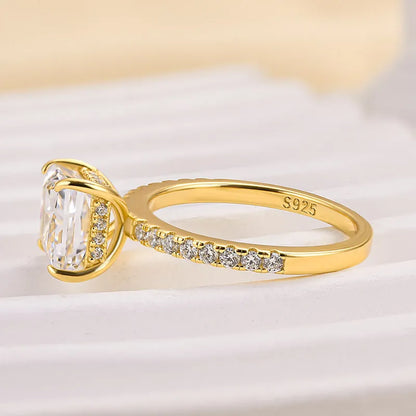Royal Gleam 1.0 Carat Princess Cut Engagement Ring in Sterling Silver