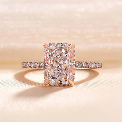 Dazzling Union 3.5ct Radiant Cut Engagement Ring for Women in Sterling Silver
