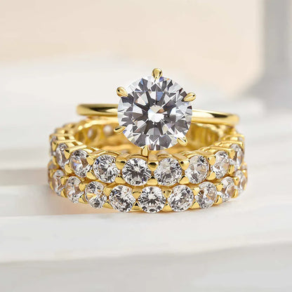 Pearlcrest Vow 2.0ct Round Cut Wedding Set in Sterling Silver