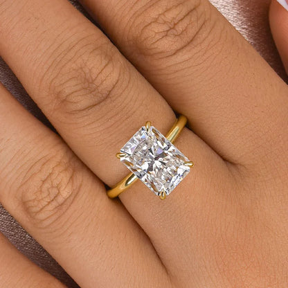 Heirloom Glow 4.5 Carat Radiant Cut Engagement Ring in Sterling Silver
