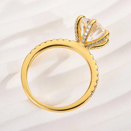 Majestic Bloom 5.0 Carat Round Cut Engagement Ring in Sterling Silver