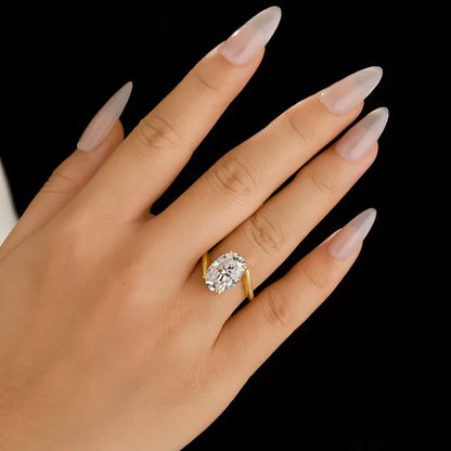 Moonlit Oath 2.0 Carat Oval Cut Engagement Ring in Sterling Silver